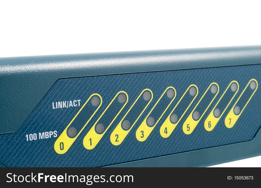 Leds Front of an Ethernet firewall for communication. Leds Front of an Ethernet firewall for communication