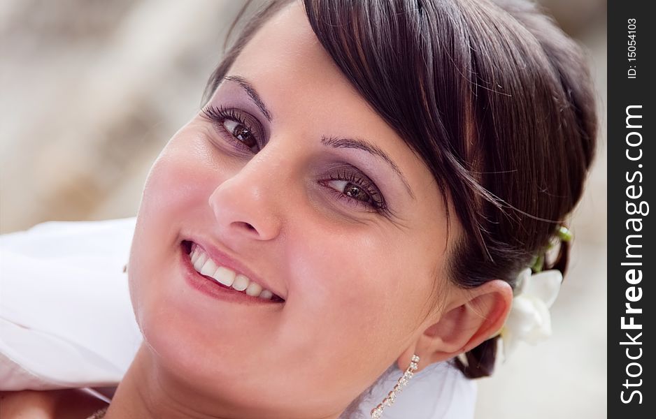 Close up portrait of beautiful bride. Close up portrait of beautiful bride