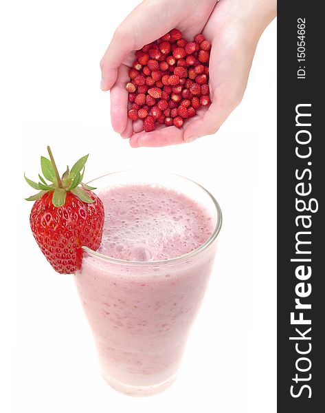 Healthy drink strawberry milkshake