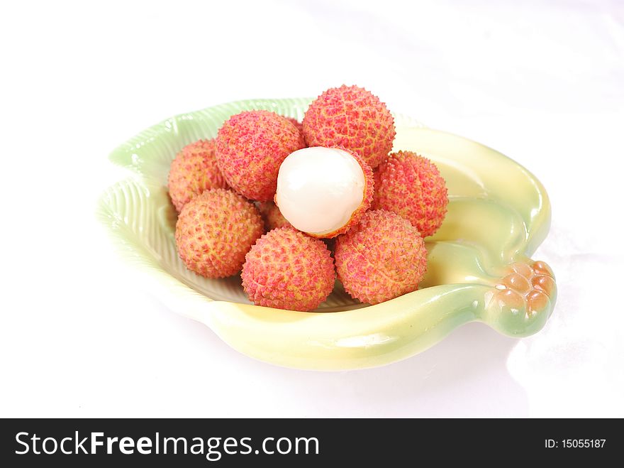 Fruit Series: Lychee isolated on white background. Fruit Series: Lychee isolated on white background