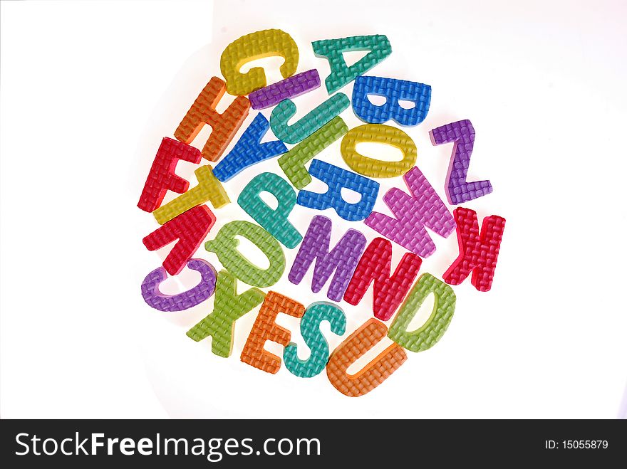 Alphabet Puzzle Pieces on White Background. Alphabet Puzzle Pieces on White Background