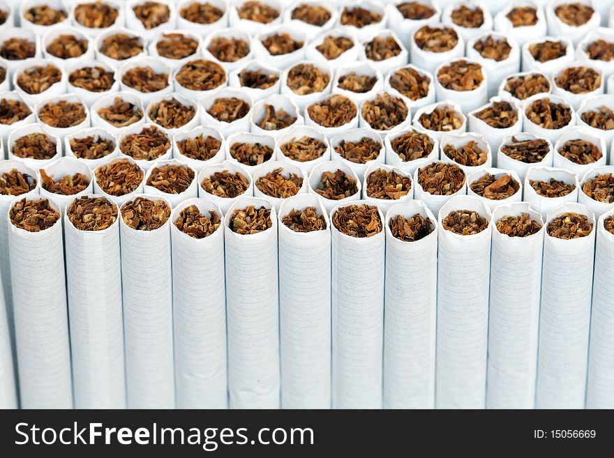 Background made from lot of cigarettes. Extreme closeup. Background made from lot of cigarettes. Extreme closeup