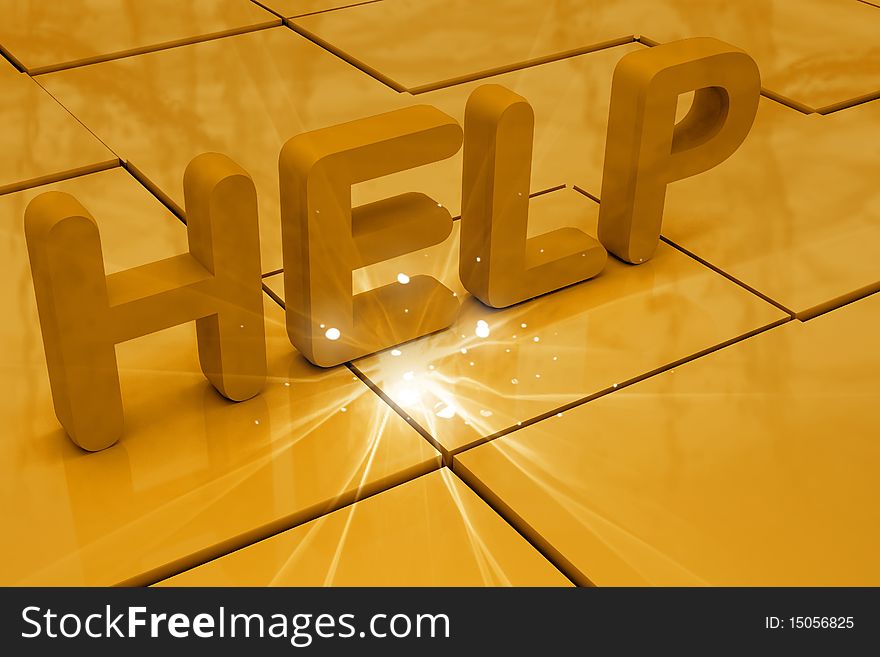 High quality rendering of help in color background