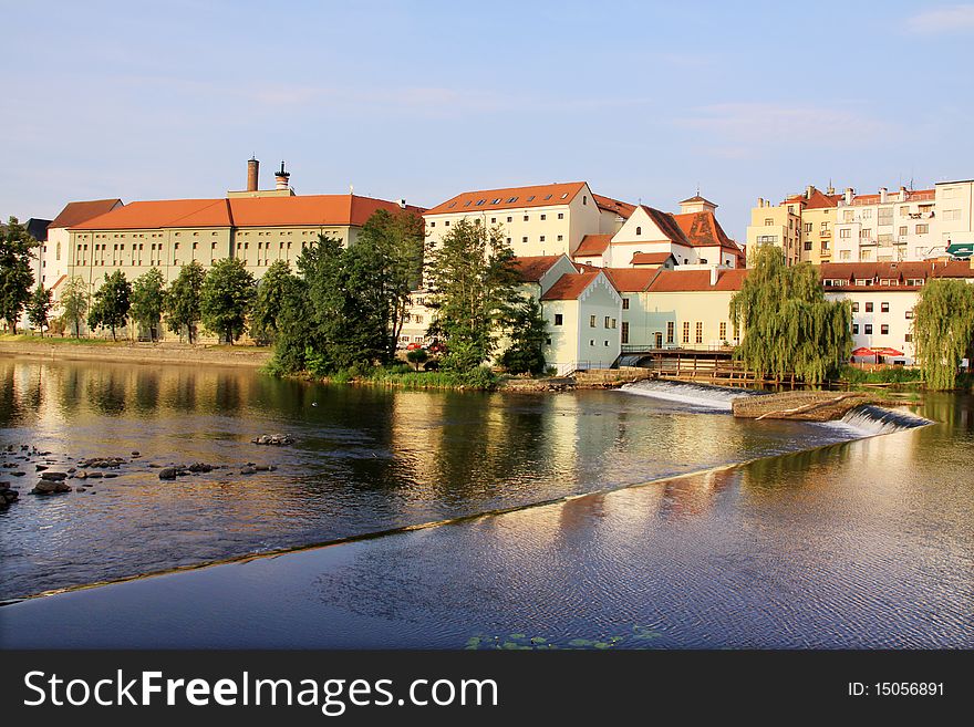 The colorful medieval town Pisek in Czech Republic