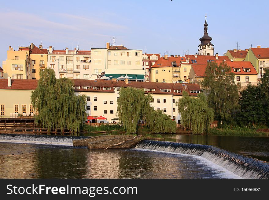 The Colorful Medieval Town Pisek In Czech Republic