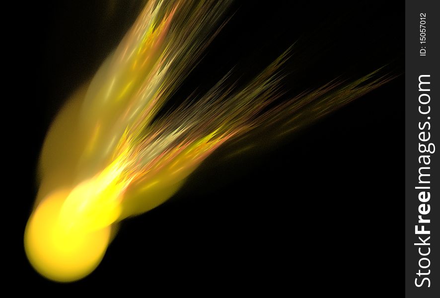 Dropping fireball generated by computer