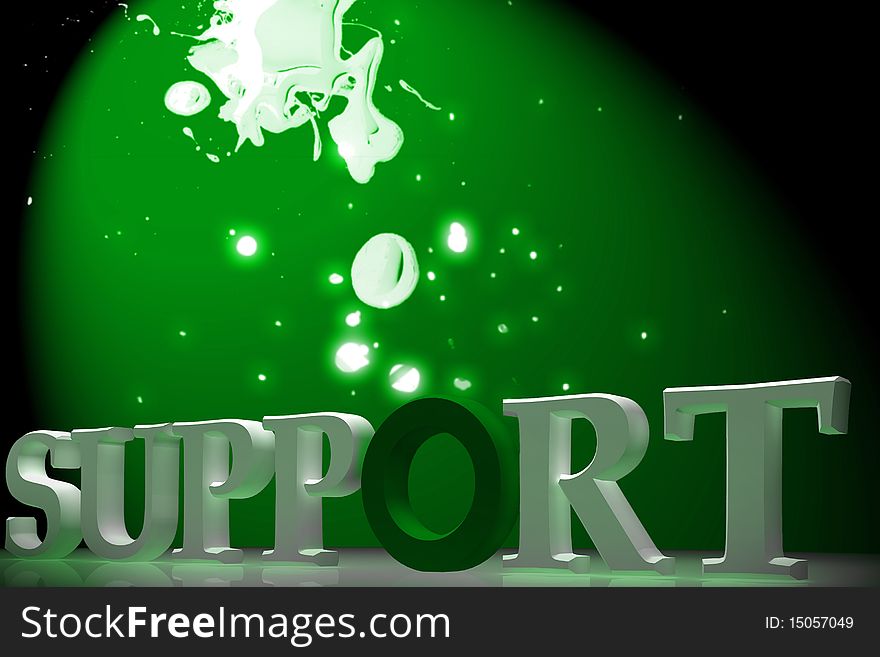 Digital illustration of support in color background