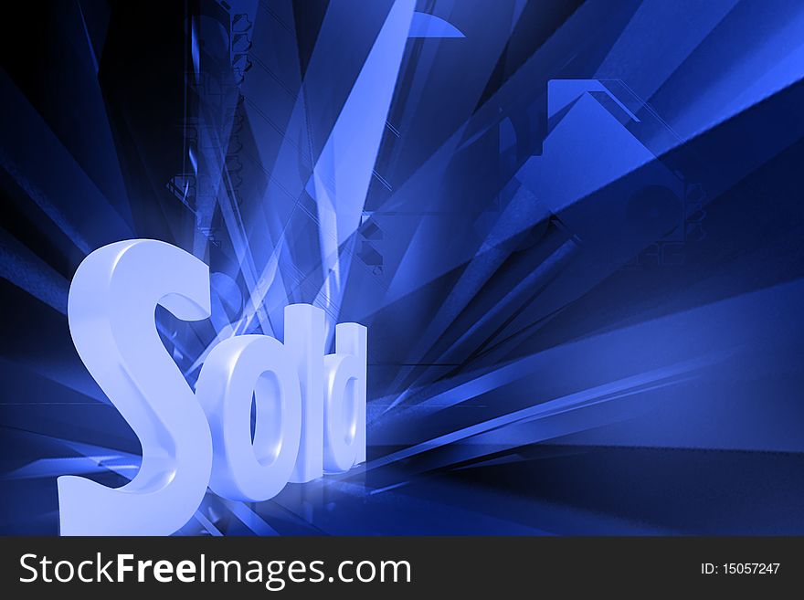 Digital illustration of sold letter in color abstract background