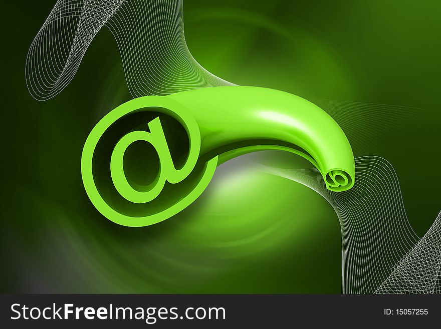 3d Green business symbol in abstract background