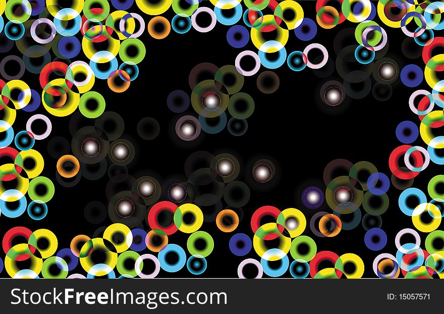 Abstract colour background with iridescent circles
