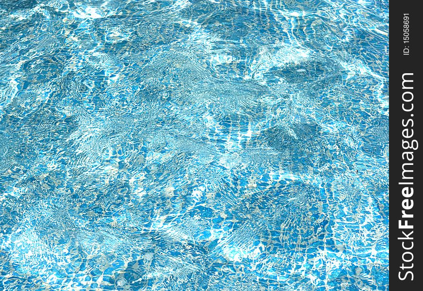 Pool with transparent pure water with waves