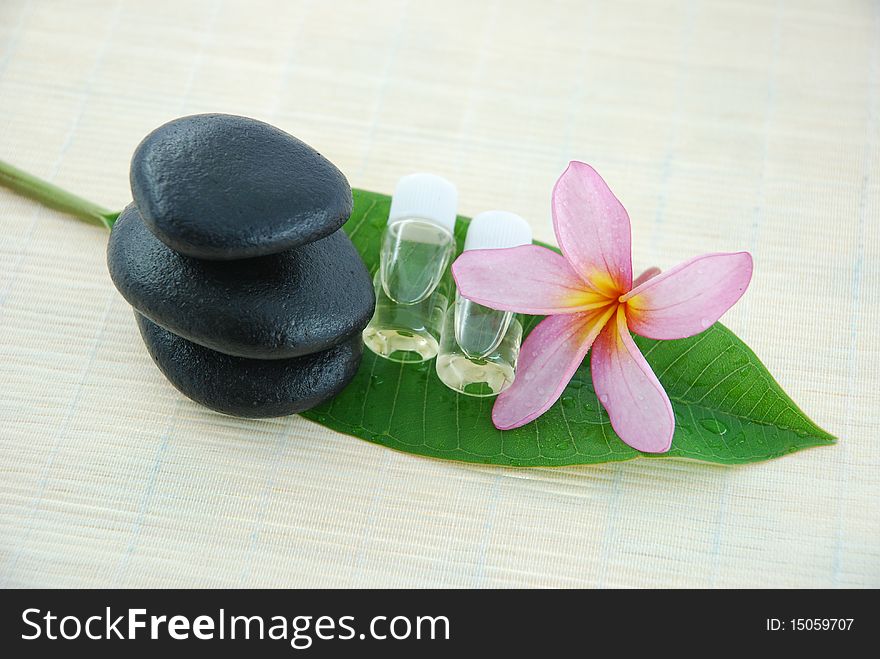 Fresh massage oil in spa. Fresh massage oil in spa