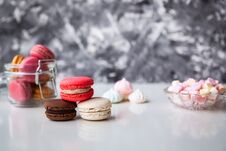 Colorful Macaroons With Marshmallows Royalty Free Stock Image Colorful Macaroons With Marshmallows Royalty Free Stock Image
