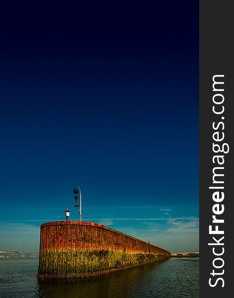 Beautiful old rusty dock at Helgoland island in north sea, Germany