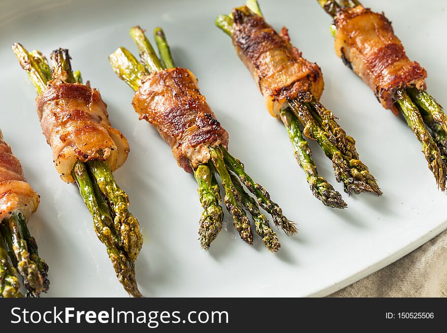 Homemade Bacon Wrapped Asparagus Ready to Eat