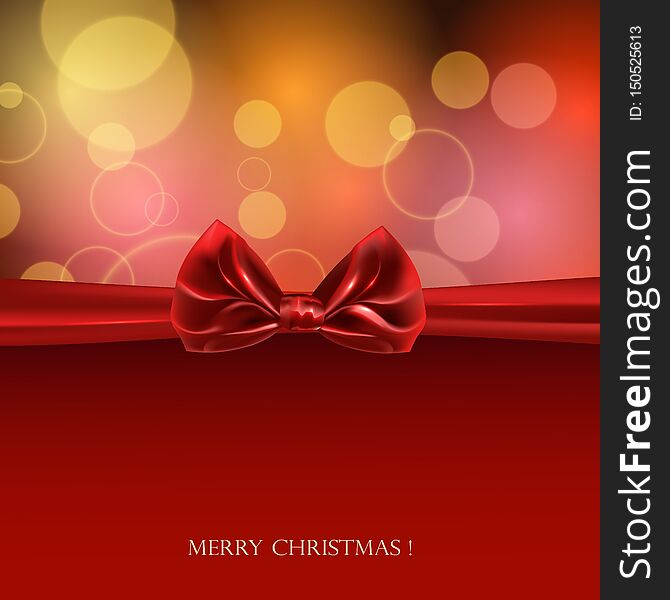 Christmas background with red bow,Vector background. Christmas background with red bow,Vector background