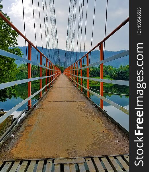 Suspension foot bridge in Kerala