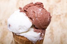 Chocolate And Vanilla Ice Cream Stock Image