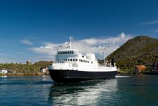 Ferry At The Island Skrova Royalty Free Stock Photography