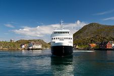 Ferry In A Fjord Royalty Free Stock Photos Ferry In A Fjord Royalty Free Stock Photos