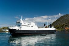 The Ferry At The Island Skrova Stock Images