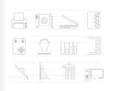 Print Industry Icons Stock Photos