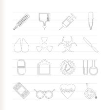 Collection Of  Medical Themed Icons Stock Images