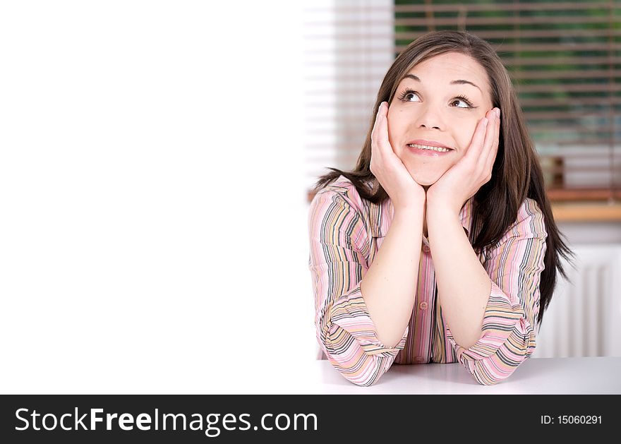 Young adult woman relaxing at home. Young adult woman relaxing at home
