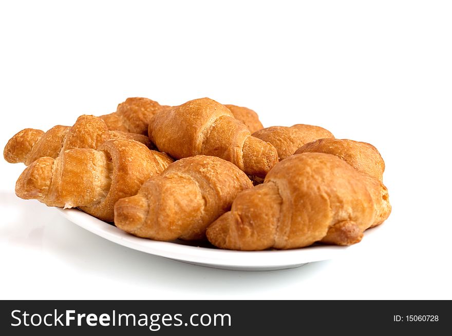 Croissants on a white background