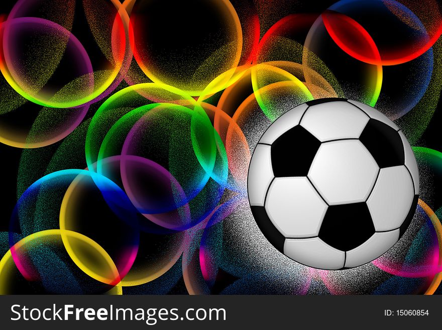 Football black background sports games bright rings. Football black background sports games bright rings