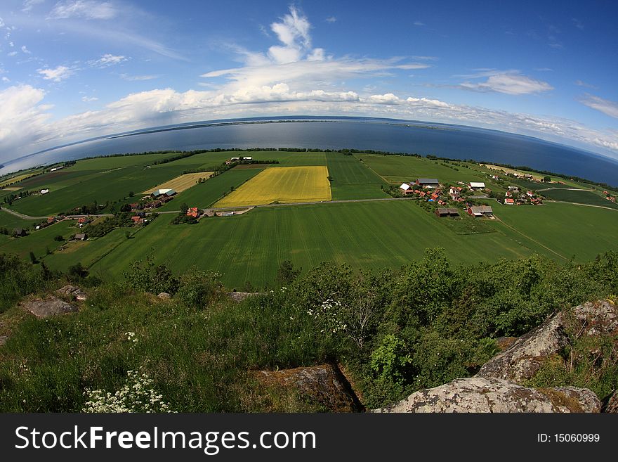 Swedish countryside near Jonkoping, view from above