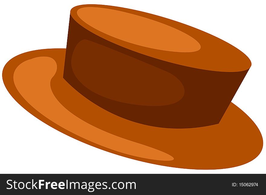 Illustration of isolated a brown hat on white background
