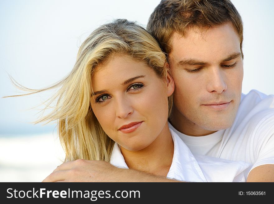 Lovely closeup portrait of an attractive young couple. Lovely closeup portrait of an attractive young couple