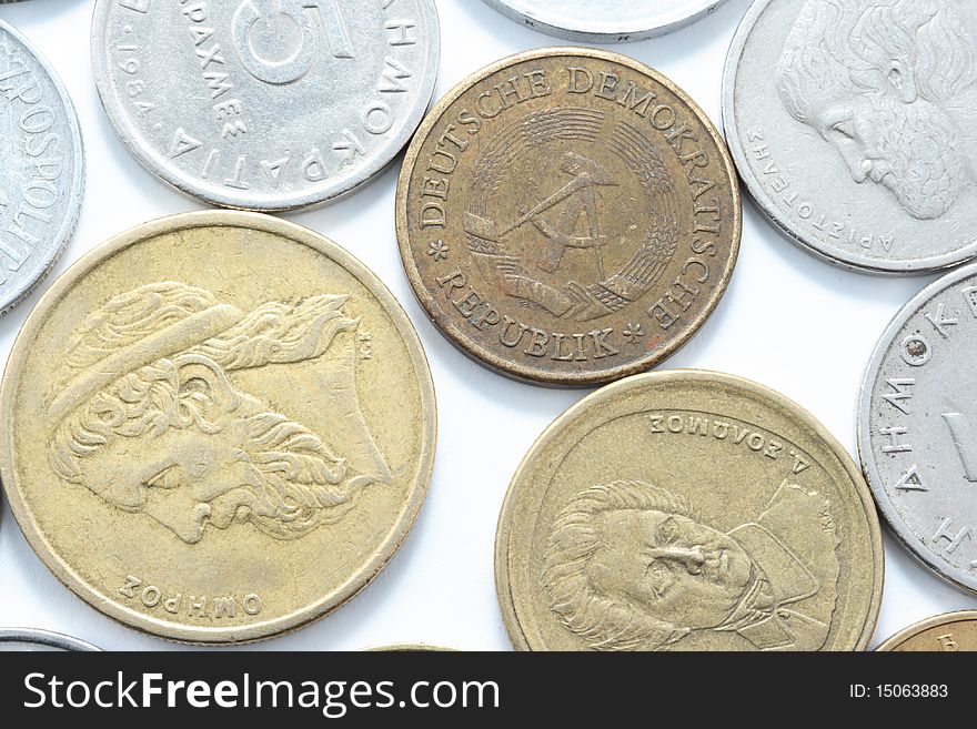 Different metal coins