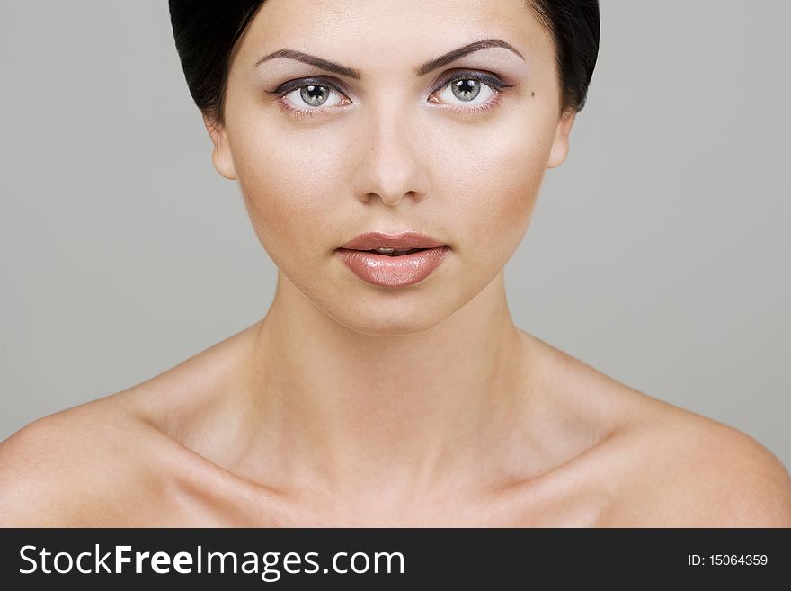 Closeup of a young beautiful woman. Closeup of a young beautiful woman.