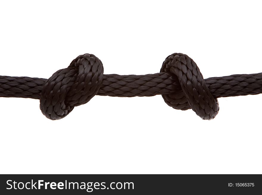 Black rope with two knots