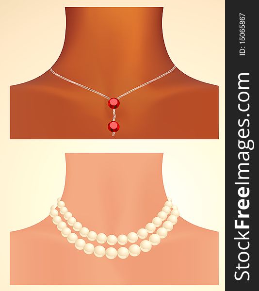 Woman neck, vector illustration, AI file included