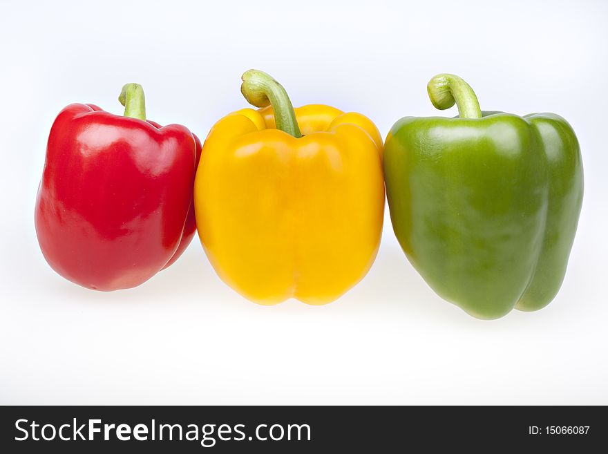 Fresh sweet pepper isolated on white background