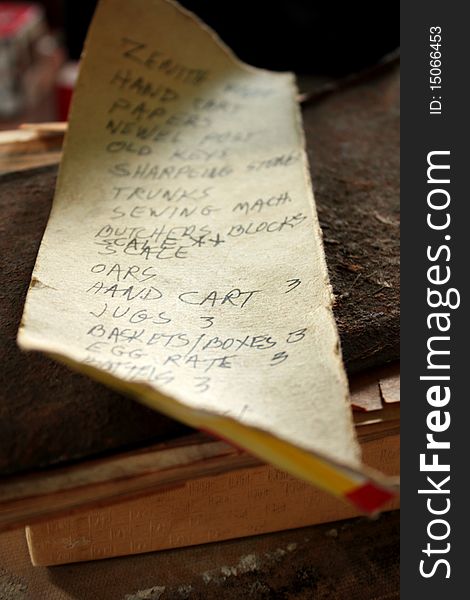 Old Shopping List