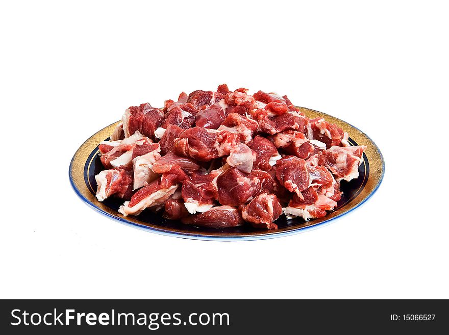 Plate with raw meat