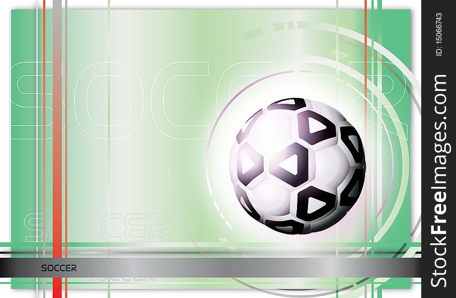 Green soccer ball poster background. Green soccer ball poster background