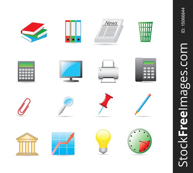 Illustration of icons on business
