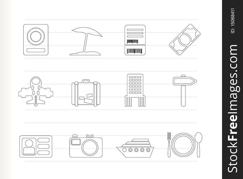 Travel, Trip And Holiday Icons