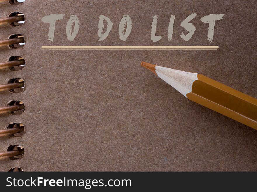 To do list  as a memo list on a note paper