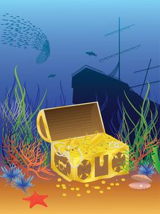 Coffer With Gold Stock Image Coffer With Gold Stock Image