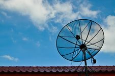 Satellite Dish On Roof Stock Photo Satellite Dish On Roof Stock Photo