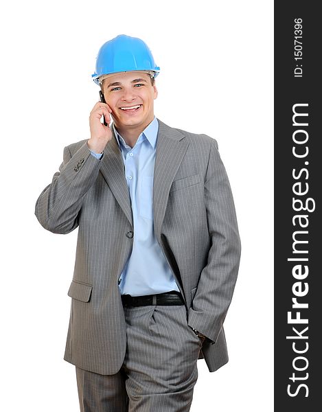 Engineer Talking With Cell Phone
