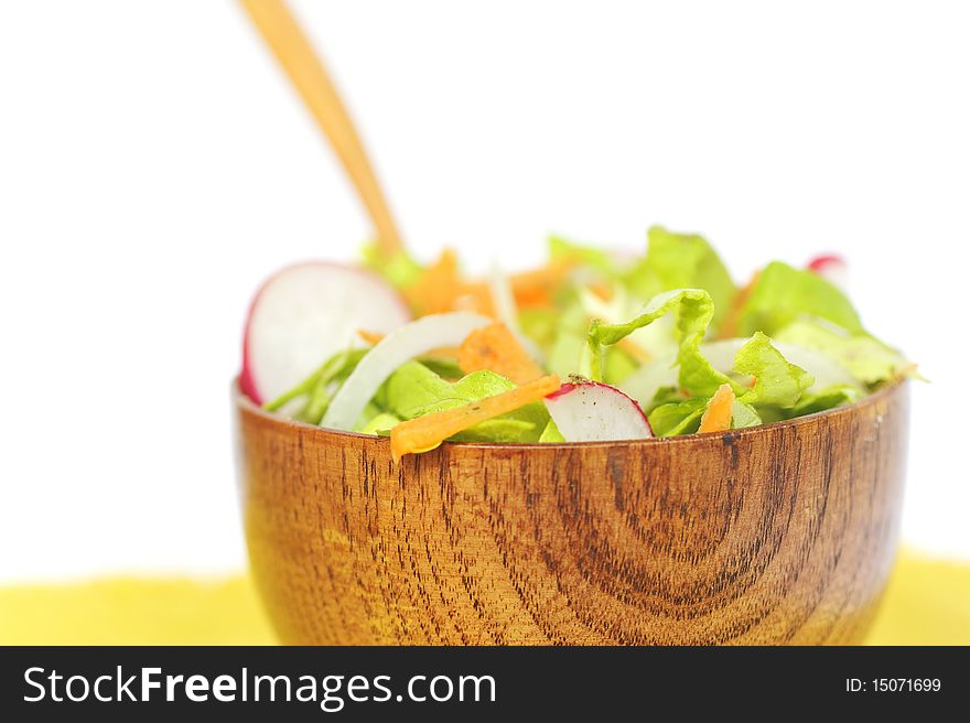 Healthy green Salad isolated on white in studio. Healthy green Salad isolated on white in studio