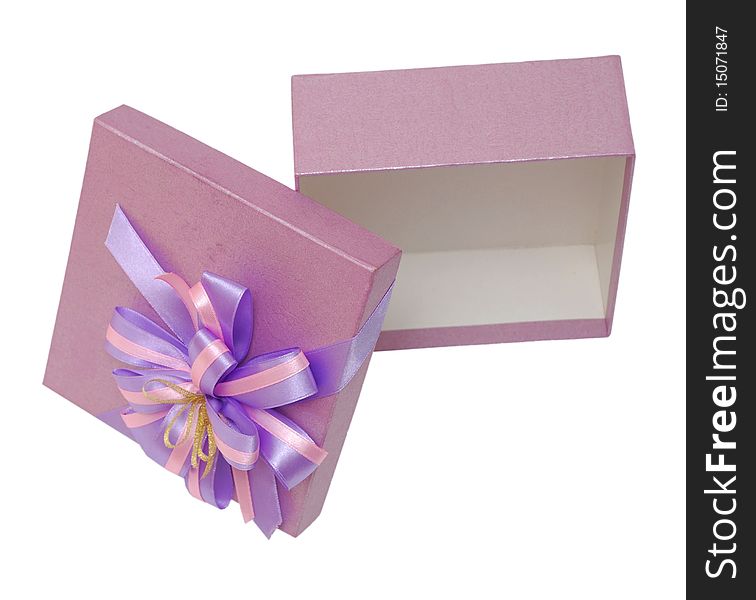 Decorative on opening violet empty gift. Decorative on opening violet empty gift