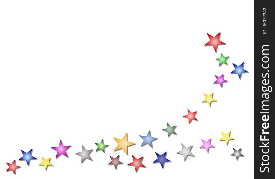 Abstract design with multi colored stars